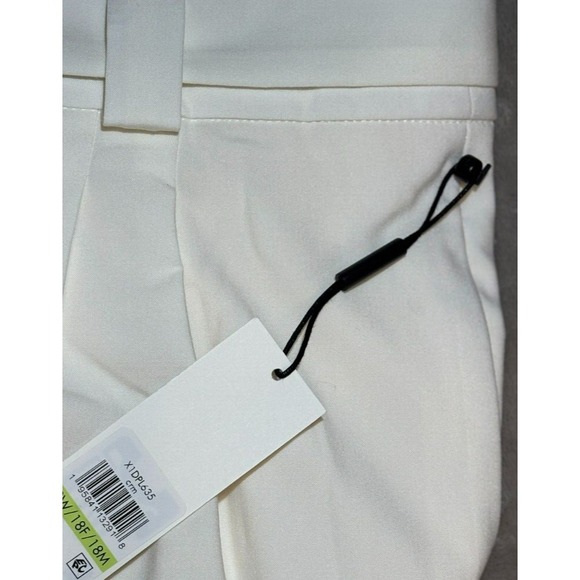 Calvin Klein Tie Waist Ankle Crop Paperbag Pants 18W Cream - Picture 5 of 6
